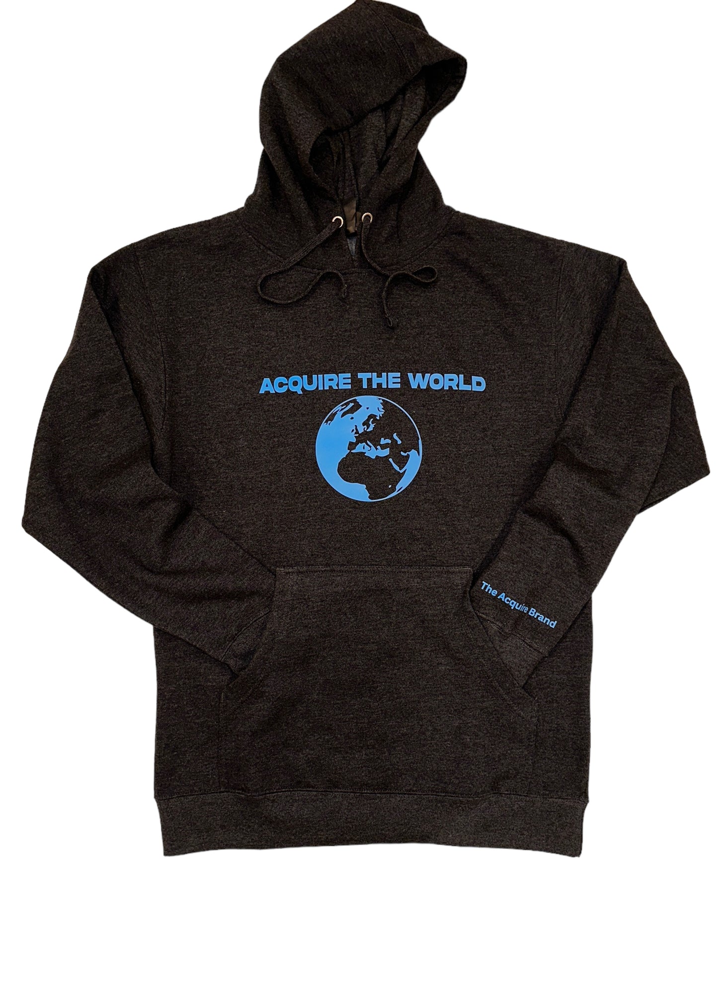Classic Dark Charcoal Grey Acquire The World Hoodies
